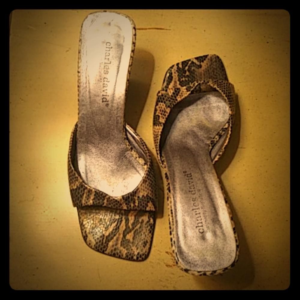 Charles David Snake Print Sandals